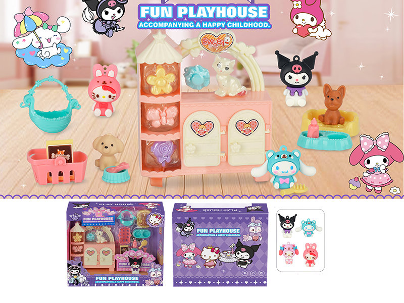 Kuromi Play House Scene Toy