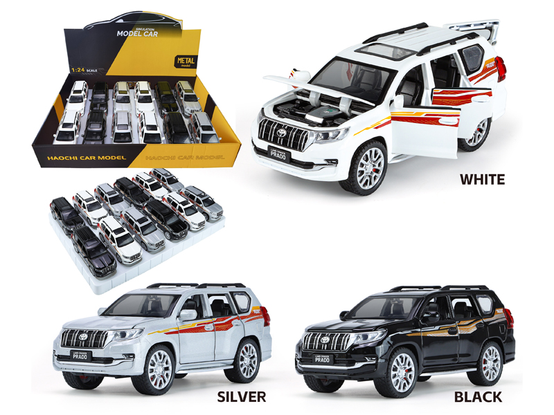 1:32 Alloy Pull Back Toyota Prado With Sound And Light(12PCS)