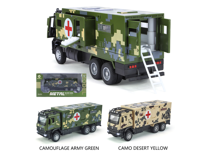 Alloy Pull Back Military Multifunctional Medical Vehicle With Sound And Light