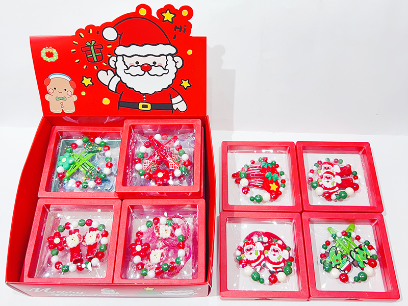 Christmas Theme Girls Jewelry(Hair Ornaments + Bracelet)12PCS