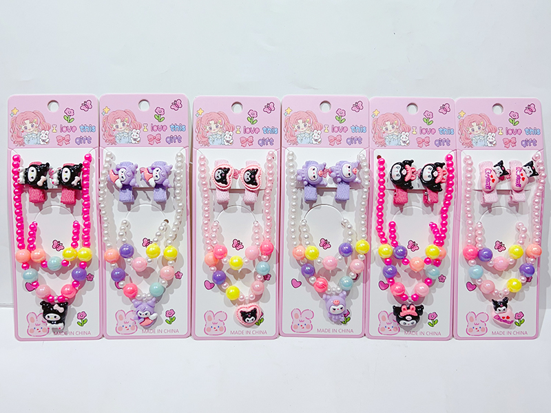 Girls Decoration Set(Hair Ornaments + Necklace, Bracelet)