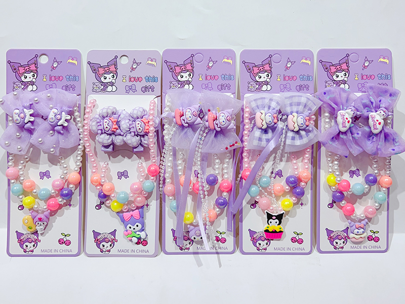 Girls Decoration Set(Hair Ornaments + Necklace, Bracelet)