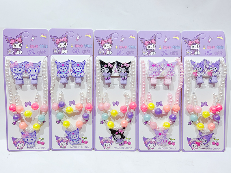 Girls Decoration Set(Hair Ornaments + Necklace, Bracelet)