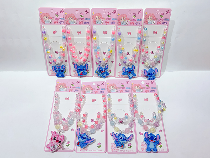 Girls Decoration Set(Necklace, Bracelet)Stitch Theme