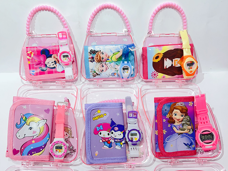 Girl Handbag Wallet + Watch Set