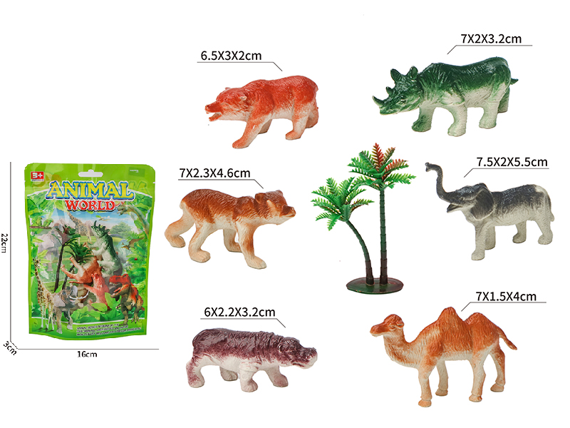 6 Solid Animals Set
