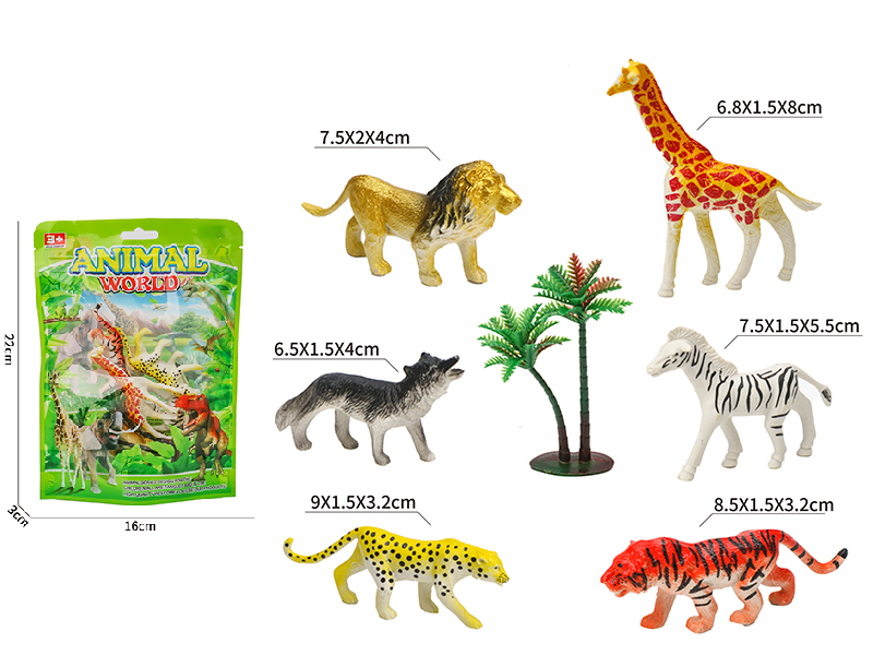 6 Solid Animals Set
