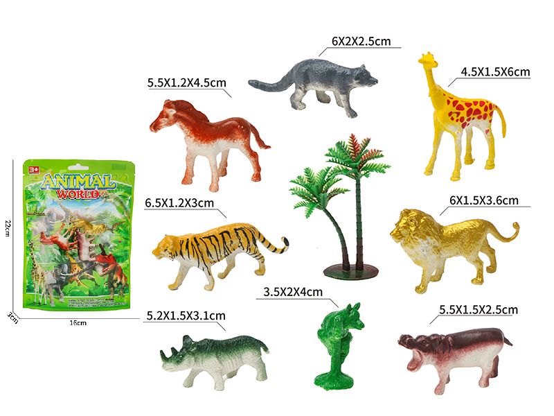 8 Solid Animals Set