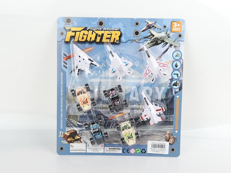 4pcs Pull Back Warplanes + 4pcs Pull Back Cars