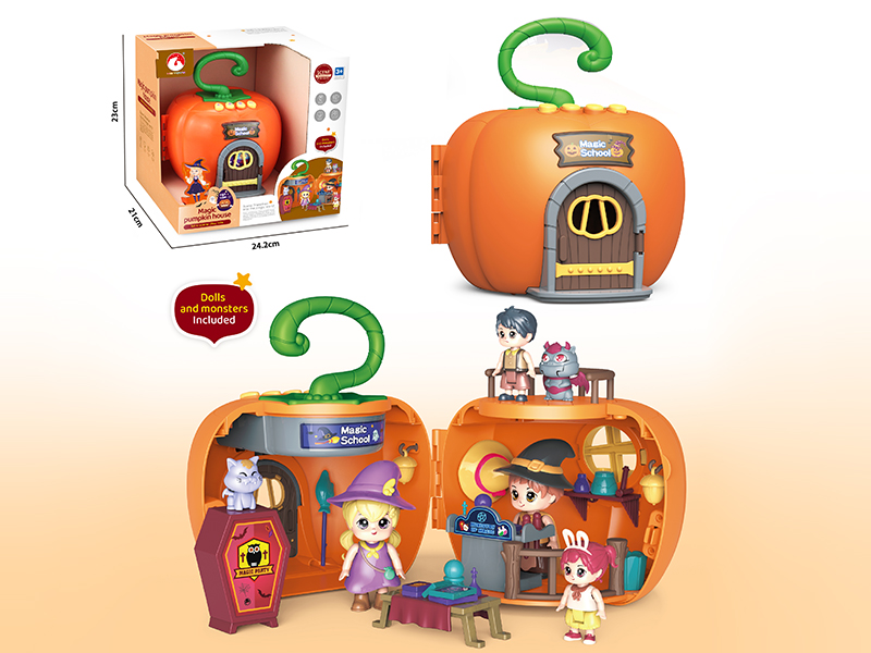 Magic Pumpkin House Mini Scene Play Kits(Sound & Lights)