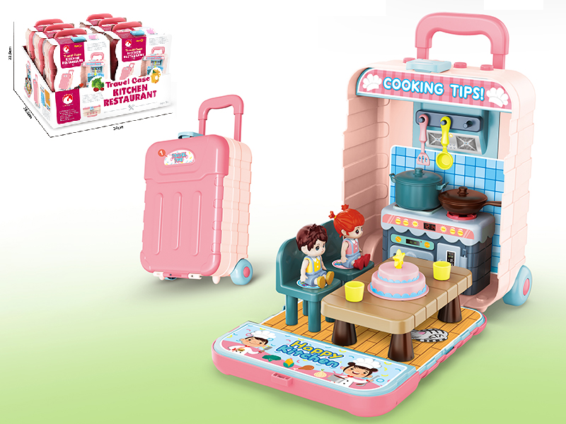 Slide Music Travel Case Kitchen Restaurant Scene 6pcs