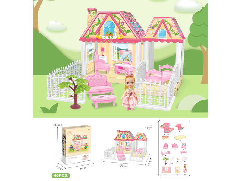 DIY Villa With 4-Inch Doll(49PCS)