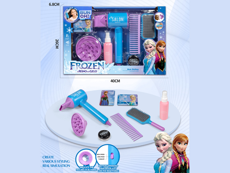 Ice And Snow Princess Hair Salon Hairdryer Set（9PCS)