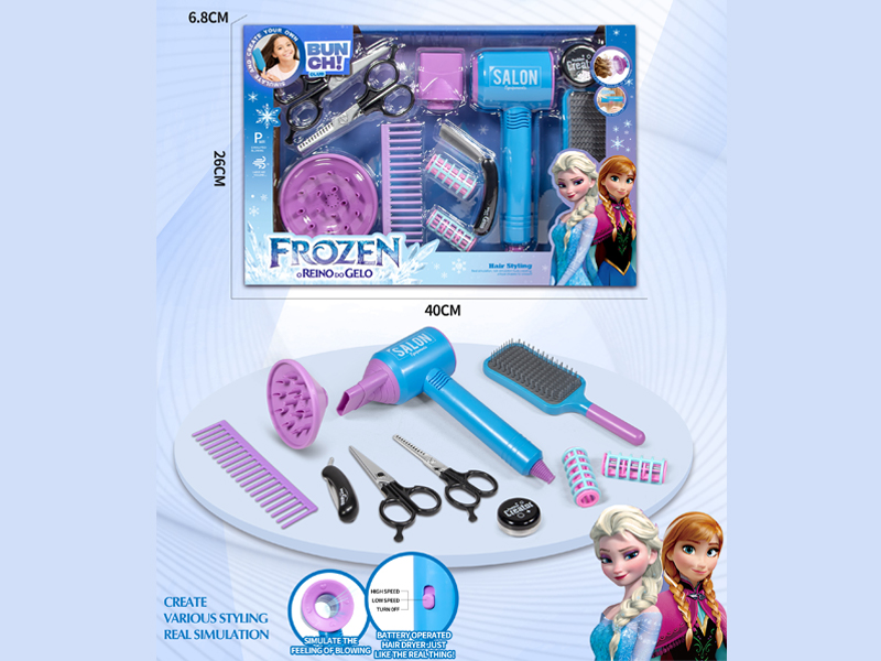 Ice And Snow Princess Hair Salon Hairdryer Set（11PCS)