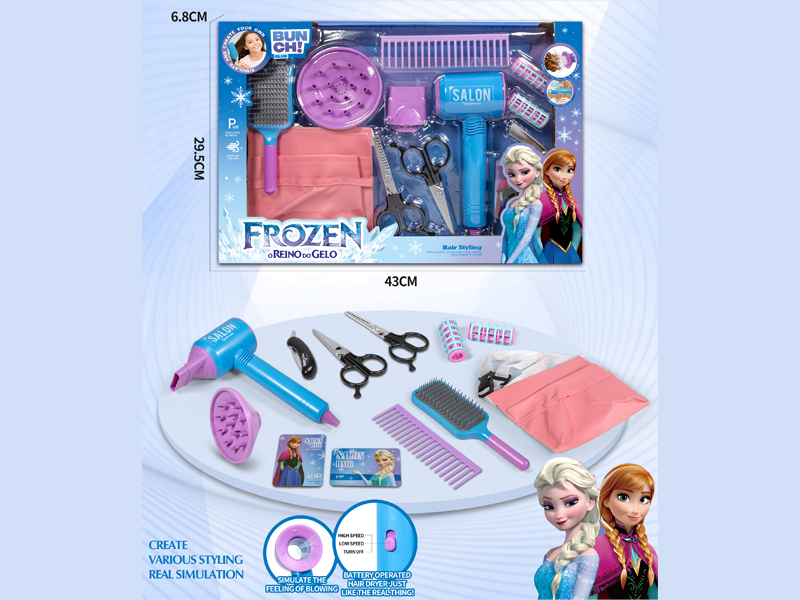 Ice And Snow Princess Hair Salon Hairdryer Set（13PCS）