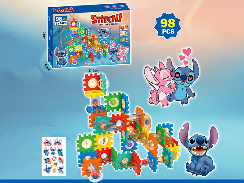 Stitch Pipeline Rolling Ball Building Blocks 98pcs