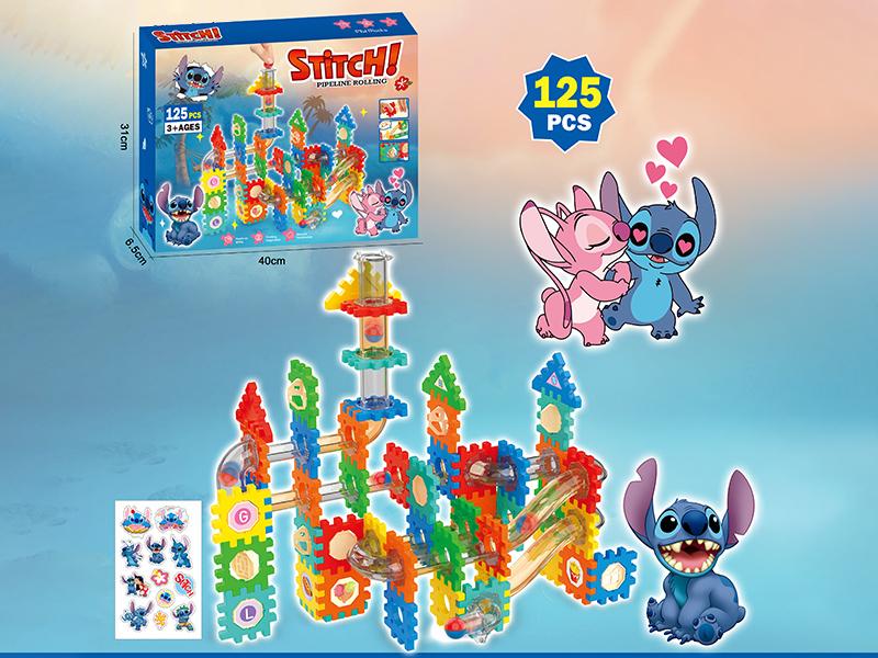 Stitch Pipeline Rolling Ball Building Blocks 125pcs