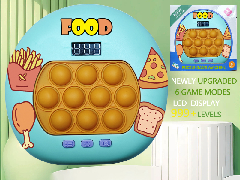 Food Theme LCD Display Quick Push Game Machine 999 Levels/6 Game Modes/4 Color Lights