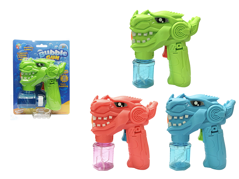 B/O Mechanical Dinosaur Bubble Gun With Lights And Music