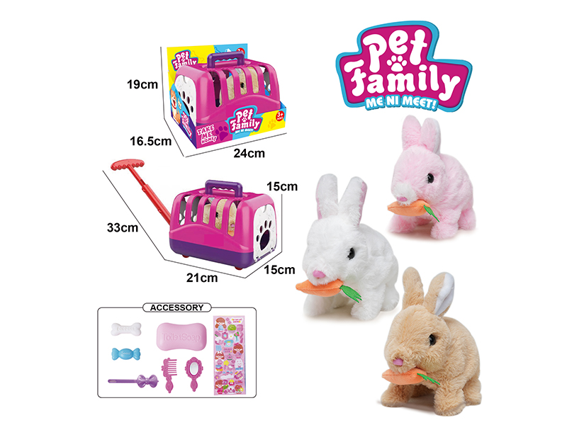 Electric Plush Rabbit+Portable Cage+Accessories