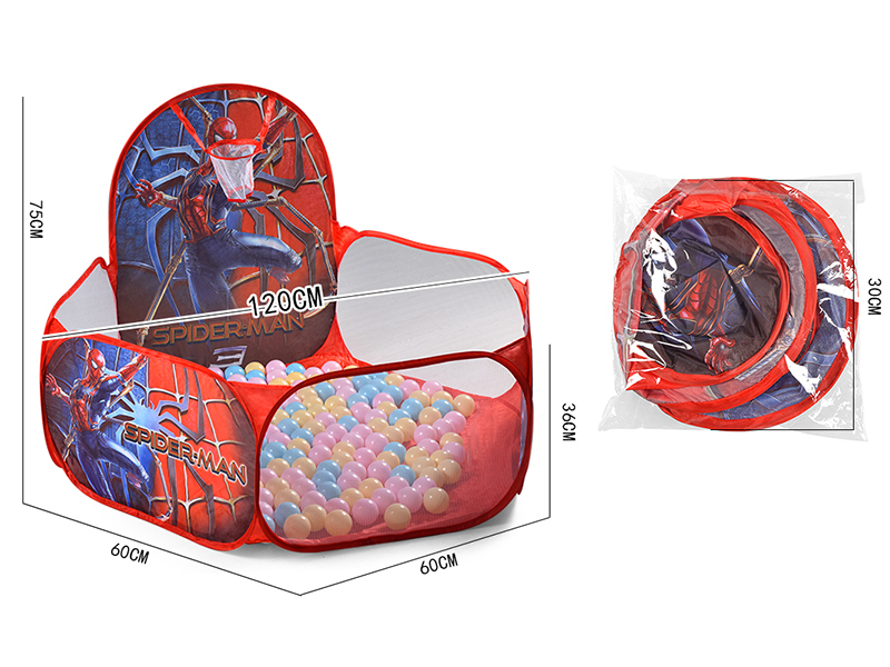 Spider-Man Ball Pool Children's Tent With Basketball Hoop