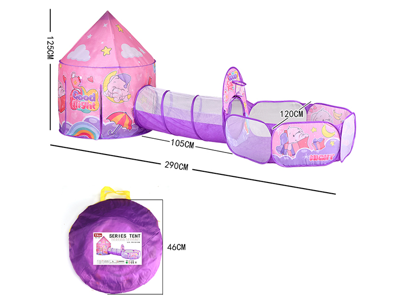 Children's Tent Crawl Tunnel Ball Pool 3 In 1
