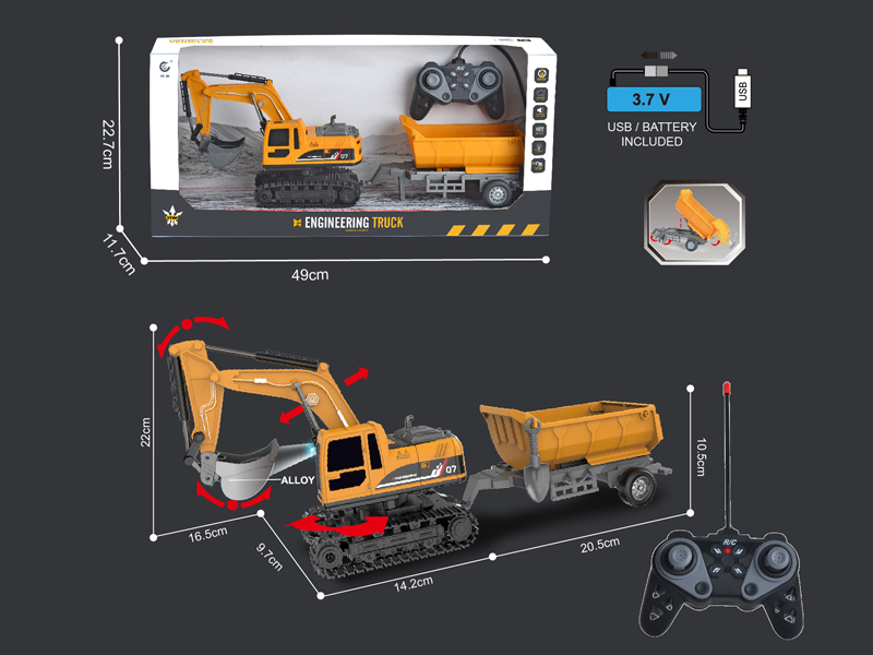1:22 27MHz 6CH R/C Engineering Vehicle Series With Light
