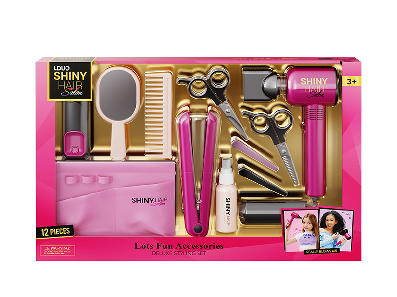 Hair Salon Deluxe Stying Set(With Lights And Sound)12PCS