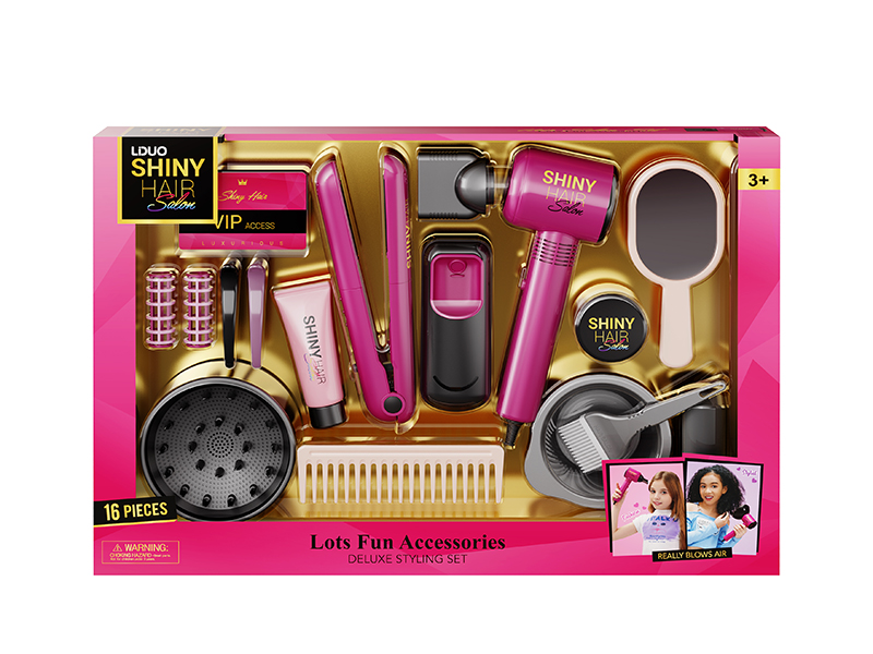 Hair Salon Deluxe Stying Set(With Lights And Sound)16PCS