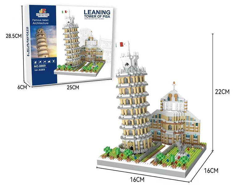 The Leaning Tower Of Pisa Building Blocks 1800+pcs
