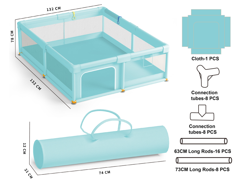 Sky Blue Square Fence Toy