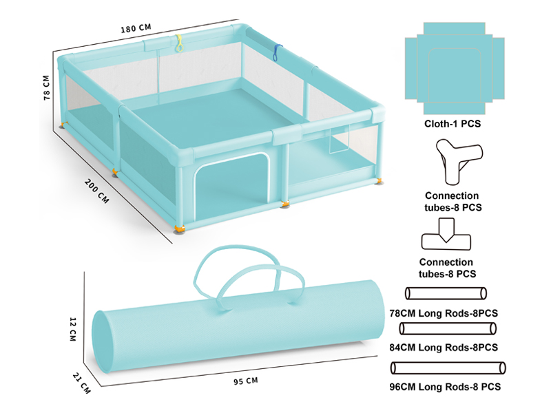 Sky Blue Square Fence Toy