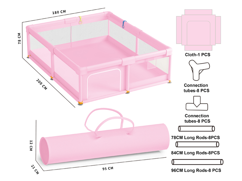 Pink Square Fence Toy