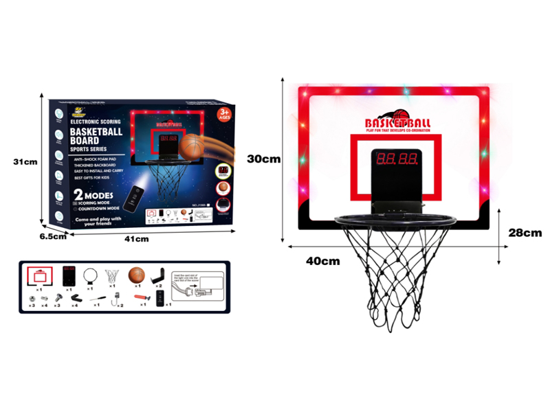 Transparent Basketball Basket With Lighting And Remote Control For Scoring