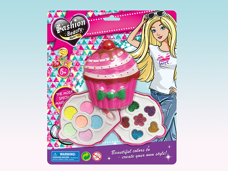 Two Layer Cup Cake Shaped Make Up Box Set