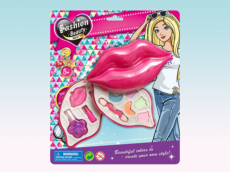 Two Layer Lip-Shaped Make Up Set