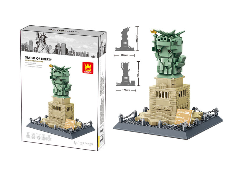 414Pcs Statue Of Liberty Building Blocks In New York, Usa
