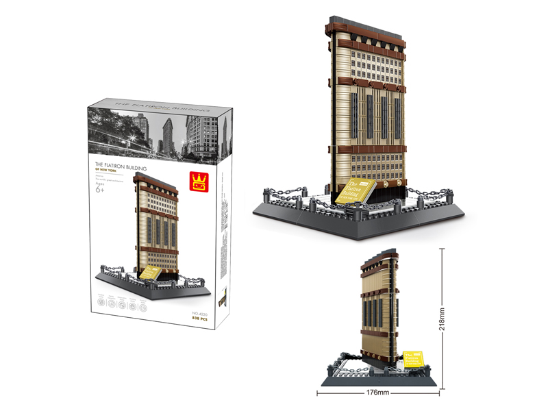 838Pcs Building Blocks For The Flatiron Building In New York, Usa