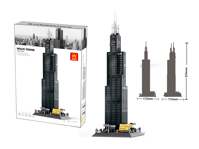 1235Pcs Building Blocks For Willis Tower In Chicago, Usa