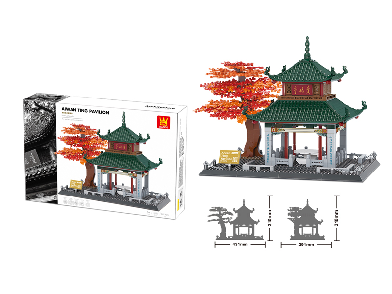 987Pcs Aiwan Pavilion Building Blocks, Changsha, Hunan, China