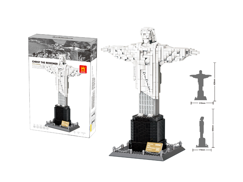 Jesus Statue Building Blocks In Rio De Janeiro, Brazil 973Pcs