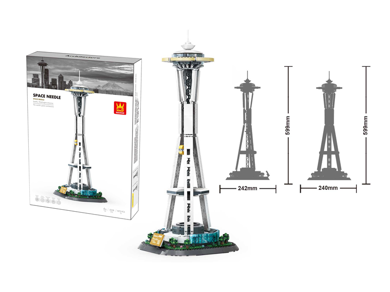 1075Pcs Space Needle Building Blocks From Seattle, Usa