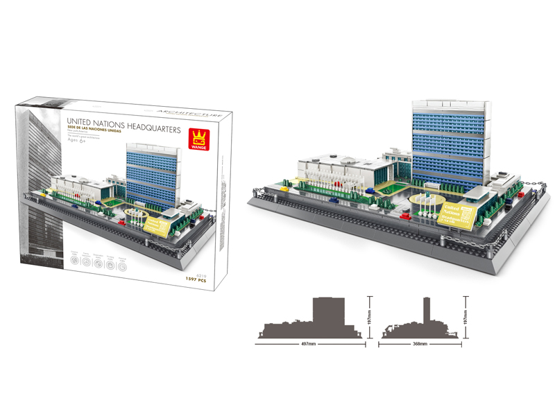 1597Pcs Of Building Blocks For The United Nations Building In New York, Usa