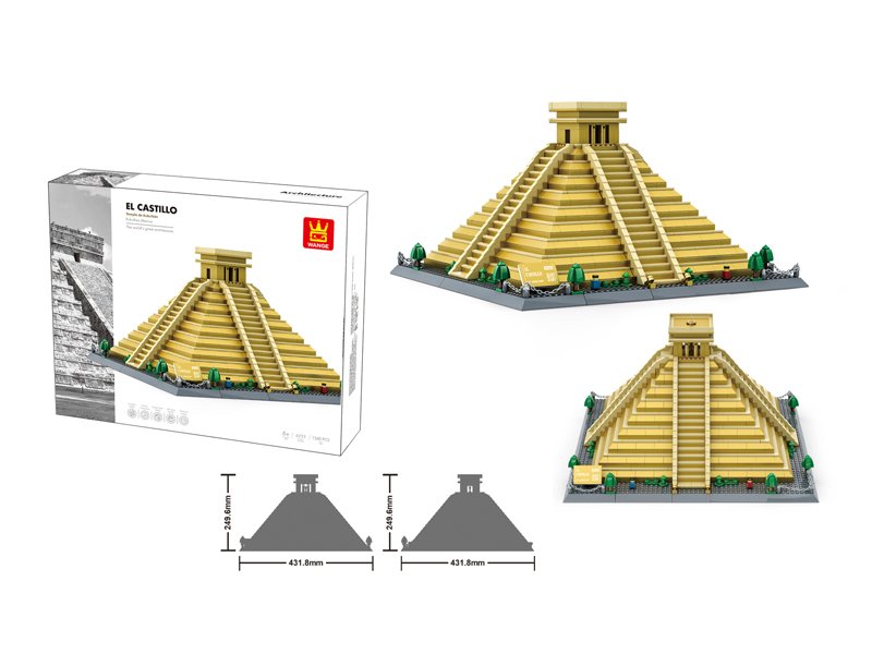 Mexican Kukulkan Maya Pyramid Building Blocks 1340Pcs