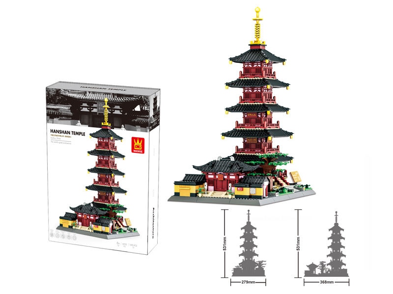 Suzhou Hanshan Temple Building Blocks 1393Pcs