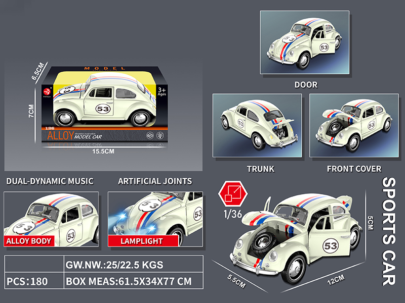 Pull Back Alloy Racing Car(Four Doors Can Open)