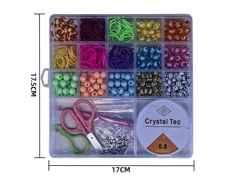 DIY Beads & Rubber Band Bracelet
