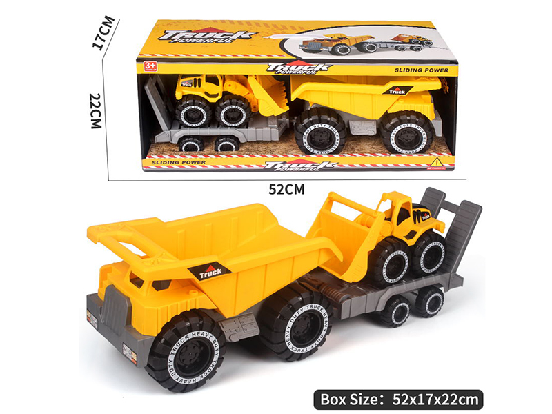 Slide Dump Truck(Medium) + Trailer + Slide Bulldozer
