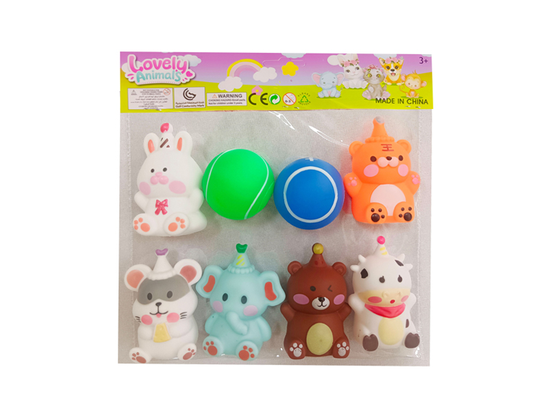 Gathering Animals Grabbing Ball
