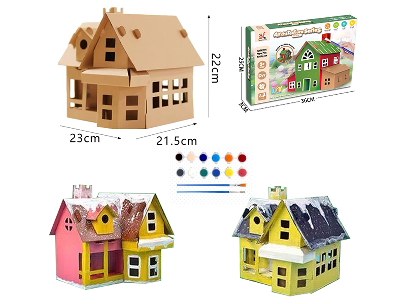 Architecture Series Model DIY Colored Drawing 3D House